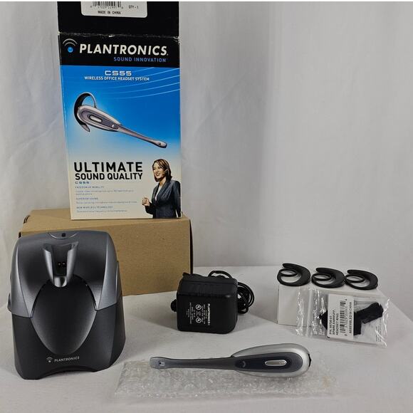 PLANTRONICS CS55 WIRELESS OFFICE HEADSET SYSTEM VOIP DESK PHONE NOISE-CANCELING - Picture 6 of 14